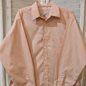 Joseph And Feiss Non Iron Men's Peach Long Sleeve Shirt Size 16 1/2 34-35